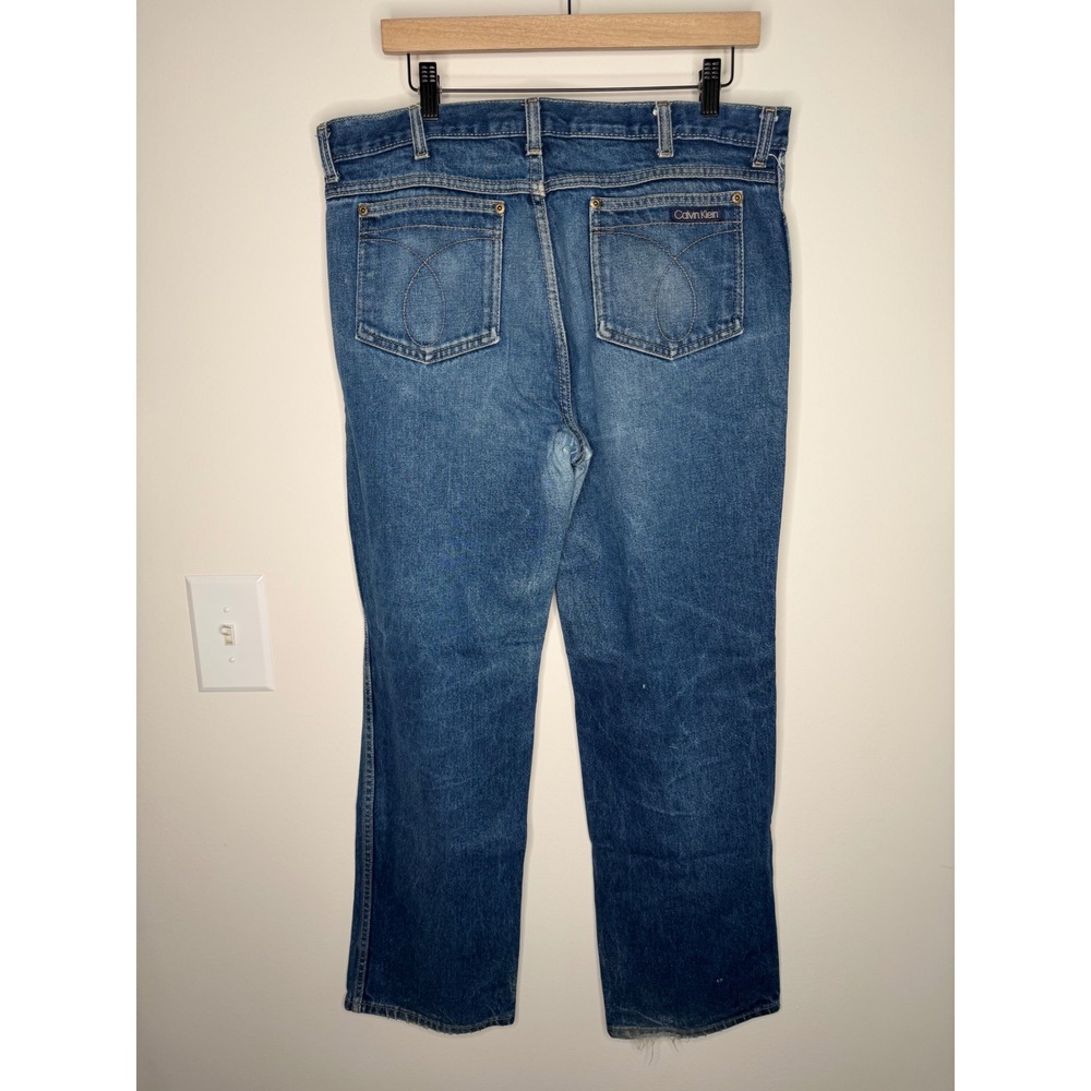 Vintage 70s 80s Calvin Klein Jeans Mens 36x31 Blue Straight Leg Denim USA Made